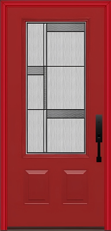 ProVia Legacy Single Entry Door 440 Style Manhattan Decorative Glass with Patina Caming and Low-E - Doors and Beyond