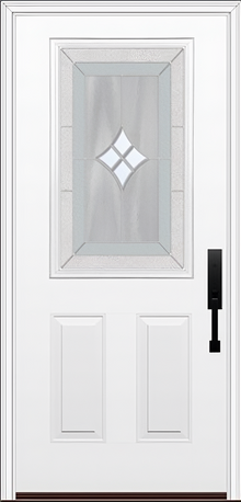 ProVia Legacy Single Entry Door 430 Style Aria Decorative Glass with Zinc Caming and Low-E - Doors and Beyond