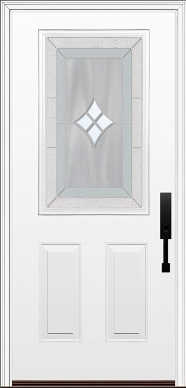 ProVia Legacy Single Entry Door 430 Style Aria Decorative Glass with Zinc Caming and Low-E - Doors and Beyond