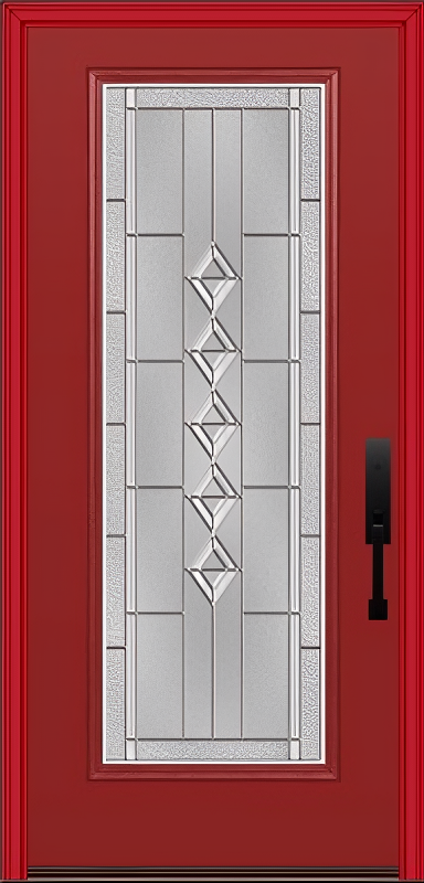 ProVia Legacy Single Entry Door 460 Style Gemstone Decorative Glass with Zinc Caming and Low-E - Doors and Beyond