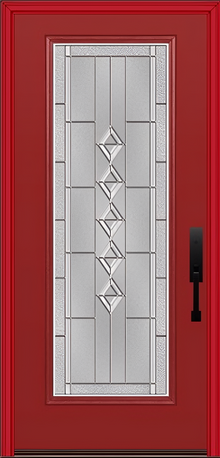 ProVia Legacy Single Entry Door 460 Style Gemstone Decorative Glass with Zinc Caming and Low-E - Doors and Beyond