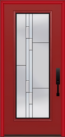 ProVia Legacy Single Entry Door 460 Style Genesis Decorative Glass with Black Caming and Low-E - Doors and Beyond