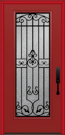 ProVia Legacy Single Entry Door 460 Style Barcelona Decorative Glass With Gluechip Privacy Glass - Doors and Beyond