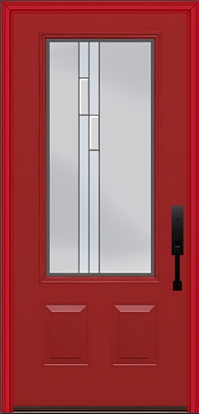 ProVia Legacy Single Entry Door 440 Style Genesis Decorative Glass with Silver Caming and Low-E - Doors and Beyond