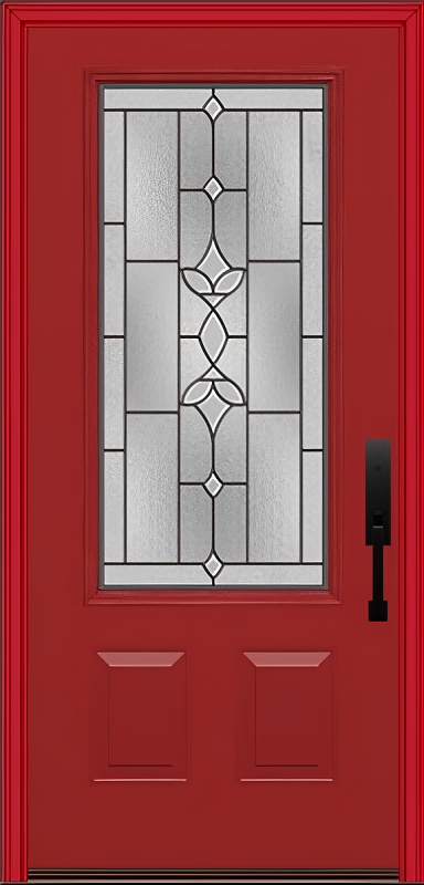 ProVia Legacy Single Entry Door 440 Style Esmond Decorative Glass with Patina Caming and Low-E - Doors and Beyond
