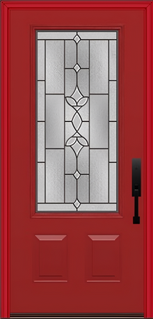 ProVia Legacy Single Entry Door 440 Style Esmond Decorative Glass with Patina Caming and Low-E - Doors and Beyond