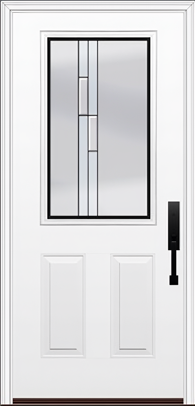 ProVia Legacy Single Entry Door 430 Style Genesis Decorative Glass with Black Caming and Low-E - Doors and Beyond