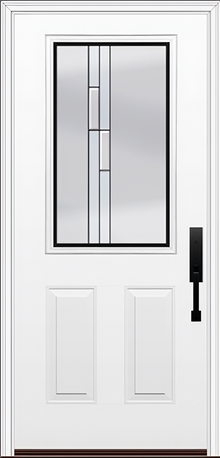 ProVia Legacy Single Entry Door 430 Style Genesis Decorative Glass with Black Caming and Low-E - Doors and Beyond