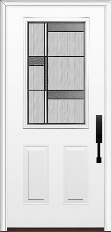 ProVia Legacy Single Entry Door 430 Style Manhattan Decorative Glass with Patina Caming and Low-E - Doors and Beyond