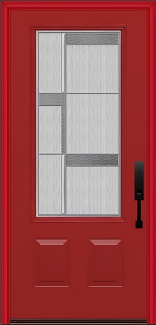 ProVia Legacy Single Entry Door 440 Style Manhattan Decorative Glass with Zinc Caming and Low-E - Doors and Beyond