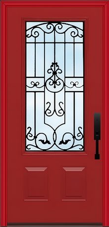 ProVia Legacy Single Entry Door 440 Style Barcelona Decorative Glass Clear Glass and Low E Glass - Doors and Beyond