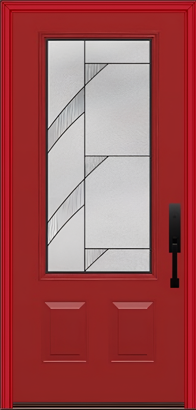 ProVia Legacy Single Entry Door 440 Style Tidal Decorative Glass with Patina Caming and Low-E - Doors and Beyond