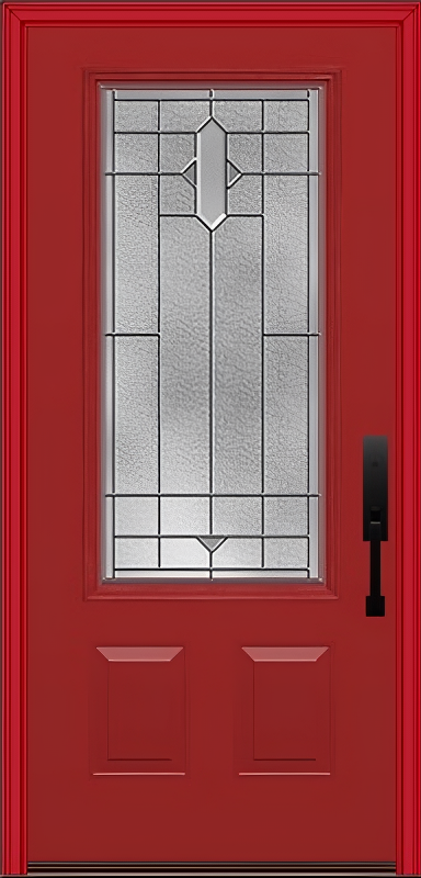 ProVia Legacy Single Entry Door 440 Style Brookhaven Decorative Glass with Zinc Caming and Low-E - Doors and Beyond