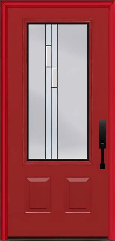 ProVia Legacy Single Entry Door 440 Style Genesis Decorative Glass with Black Caming and Low-E - Doors and Beyond