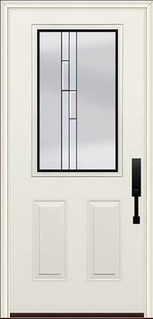 ProVia Legacy Single Entry Door 430 Style Genesis Decorative Glass with Black Caming and Low-E - Doors and Beyond