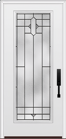 ProVia Legacy Single Entry Door 460 Style Brookhaven Decorative Glass with Patina Caming and Low-E - Doors and Beyond