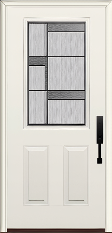 ProVia Legacy Single Entry Door 430 Style Manhattan Decorative Glass with Patina Caming and Low-E - Doors and Beyond