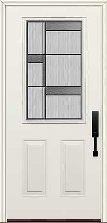 ProVia Legacy Single Entry Door 430 Style Manhattan Decorative Glass with Patina Caming and Low-E - Doors and Beyond
