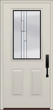 ProVia Legacy Single Entry Door 430 Style Genesis Decorative Glass with Black Caming and Low-E - Doors and Beyond