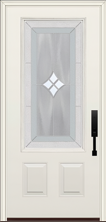 ProVia Legacy Single Entry Door 440 Style Aria Decorative Glass with Zinc Caming and Low-E - Doors and Beyond