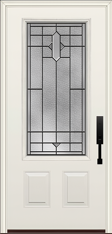 ProVia Legacy Single Entry Door 440 Style Brookhaven Decorative Glass with Patina Caming and Low-E - Doors and Beyond