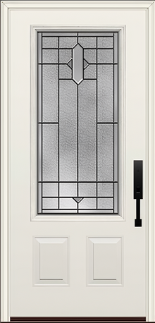 ProVia Legacy Single Entry Door 440 Style Brookhaven Decorative Glass with Patina Caming and Low-E - Doors and Beyond