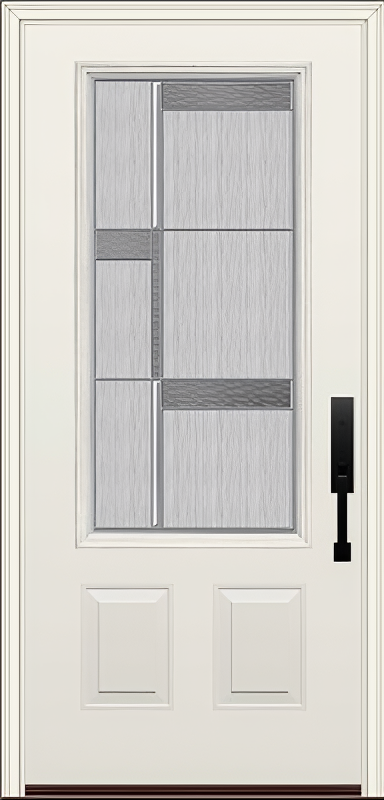 ProVia Legacy Single Entry Door 440 Style Manhattan Decorative Glass with Zinc Caming and Low-E - Doors and Beyond