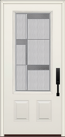 ProVia Legacy Single Entry Door 440 Style Manhattan Decorative Glass with Zinc Caming and Low-E - Doors and Beyond