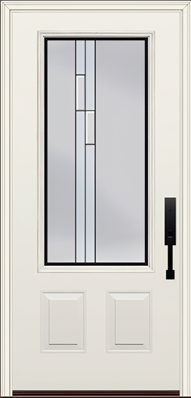 ProVia Legacy Single Entry Door 440 Style Genesis Decorative Glass with Black Caming and Low-E - Doors and Beyond