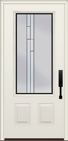 ProVia Legacy Single Entry Door 440 Style Genesis Decorative Glass with Black Caming and Low-E - Doors and Beyond