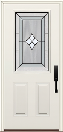 ProVia Legacy Single Entry Door 430 Style Aria Decorative Glass with Patina Caming and Low-E - Doors and Beyond