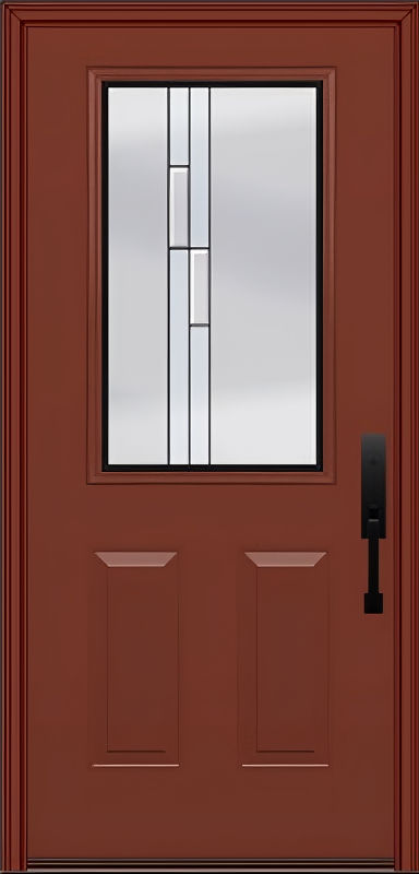ProVia Legacy Single Entry Door 430 Style Genesis Decorative Glass with Black Caming and Low-E - Doors and Beyond