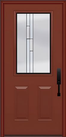 ProVia Legacy Single Entry Door 430 Style Genesis Decorative Glass with Black Caming and Low-E - Doors and Beyond
