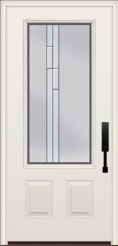 ProVia Legacy Single Entry Door 440 Style Genesis Decorative Glass with Silver Caming and Low-E - Doors and Beyond