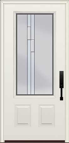 ProVia Legacy Single Entry Door 440 Style Genesis Decorative Glass with Silver Caming and Low-E - Doors and Beyond