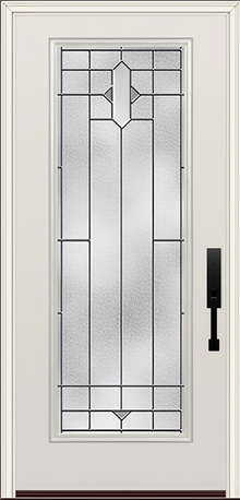 ProVia Legacy Single Entry Door 460 Style Brookhaven Decorative Glass with Zinc Caming and Low-E - Doors and Beyond