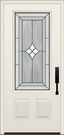 ProVia Legacy Single Entry Door 440 Style Aria Decorative Glass with Patina Caming and Low-E - Doors and Beyond