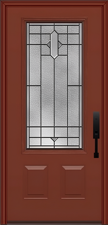 ProVia Legacy Single Entry Door 440 Style Brookhaven Decorative Glass with Patina Caming and Low-E - Doors and Beyond