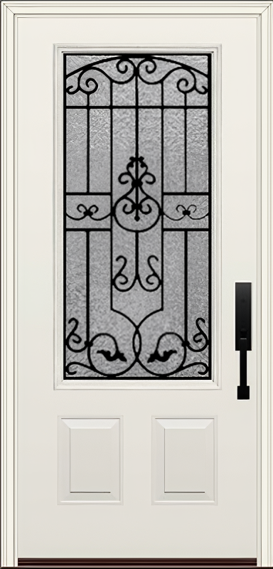 ProVia Legacy Single Entry Door 440 Style Barcelona Decorative Glass With Gluechip Privacy Glass - Doors and Beyond