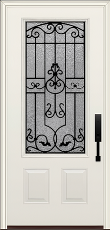 ProVia Legacy Single Entry Door 440 Style Barcelona Decorative Glass With Gluechip Privacy Glass - Doors and Beyond