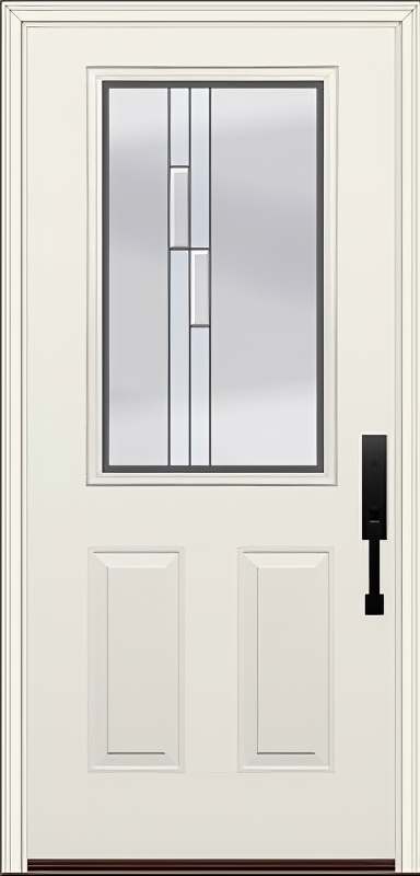 ProVia Legacy Single Entry Door 430 Style Genesis Decorative Glass with Silver Caming and Low-E - Doors and Beyond