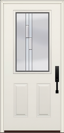 ProVia Legacy Single Entry Door 430 Style Genesis Decorative Glass with Silver Caming and Low-E - Doors and Beyond