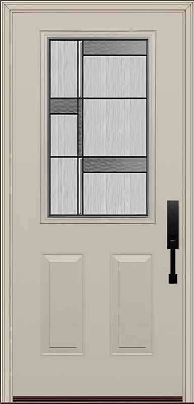 ProVia Legacy Single Entry Door 430 Style Manhattan Decorative Glass with Patina Caming and Low-E - Doors and Beyond