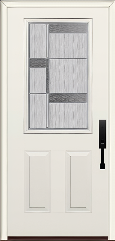 ProVia Legacy Single Entry Door 430 Style Manhattan Decorative Glass with Zinc Caming and Low-E - Doors and Beyond