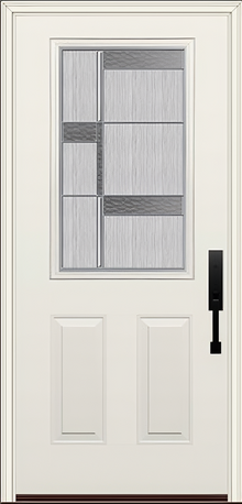 ProVia Legacy Single Entry Door 430 Style Manhattan Decorative Glass with Zinc Caming and Low-E - Doors and Beyond
