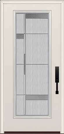 ProVia Legacy Single Entry Door 460 Style Manhattan Decorative Glass with Zinc Caming and Low-E - Doors and Beyond