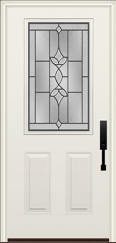ProVia Legacy Single Entry Door 430 Style Esmond Decorative Glass with Patina Caming and Low-E - Doors and Beyond
