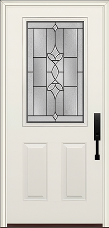 ProVia Legacy Single Entry Door 430 Style Esmond Decorative Glass with Patina Caming and Low-E - Doors and Beyond