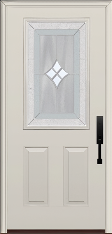 ProVia Legacy Single Entry Door 430 Style Aria Decorative Glass with Zinc Caming and Low-E - Doors and Beyond