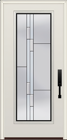 ProVia Legacy Single Entry Door 460 Style Genesis Decorative Glass with Black Caming and Low-E - Doors and Beyond